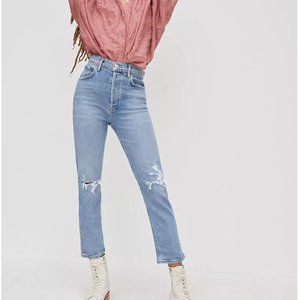 NWT Agolde Riley Straight High Rise Crop Jeans